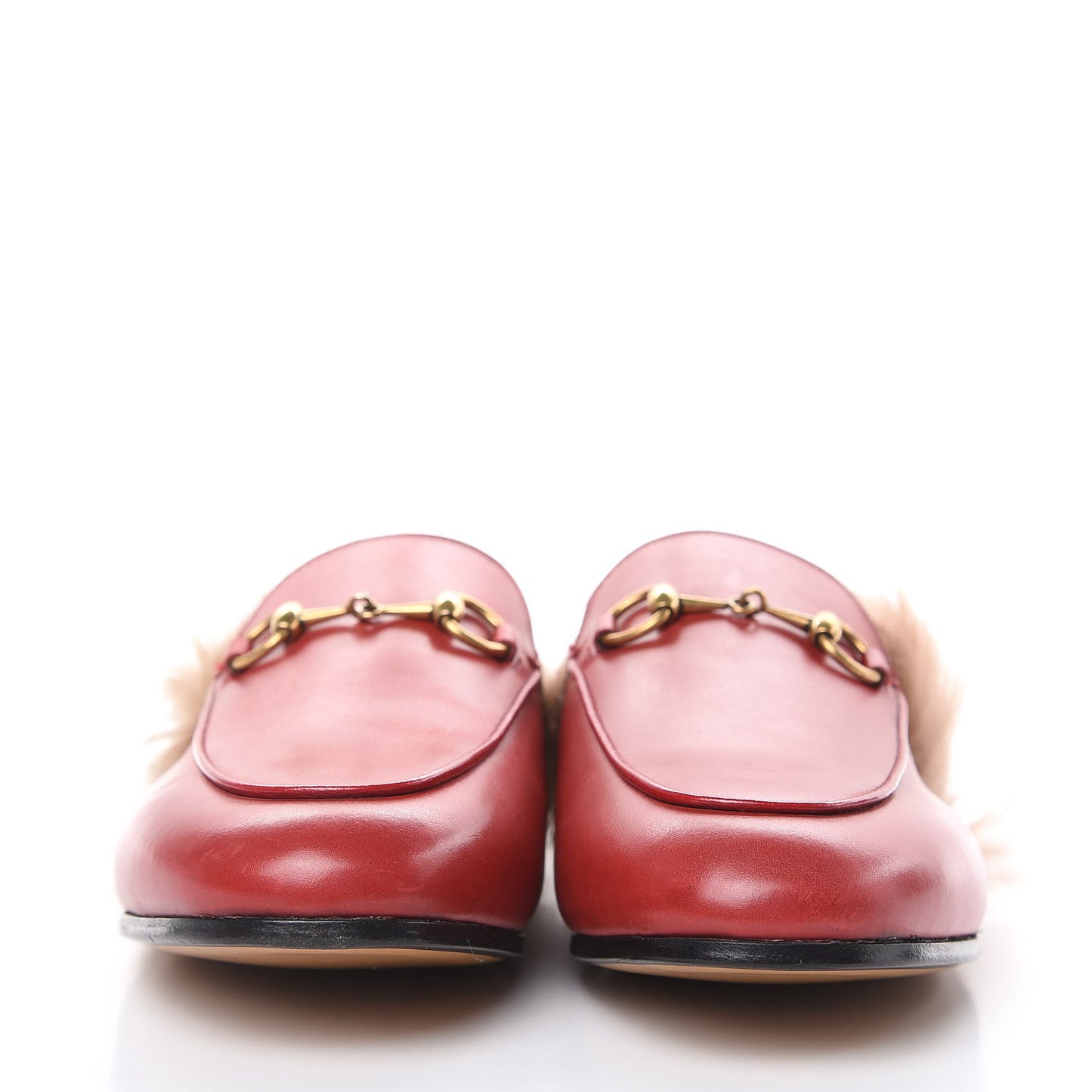 Betis Glamour Calfskin Fur Womens Princetown Slippers 37 Hibiscus Red Naturale