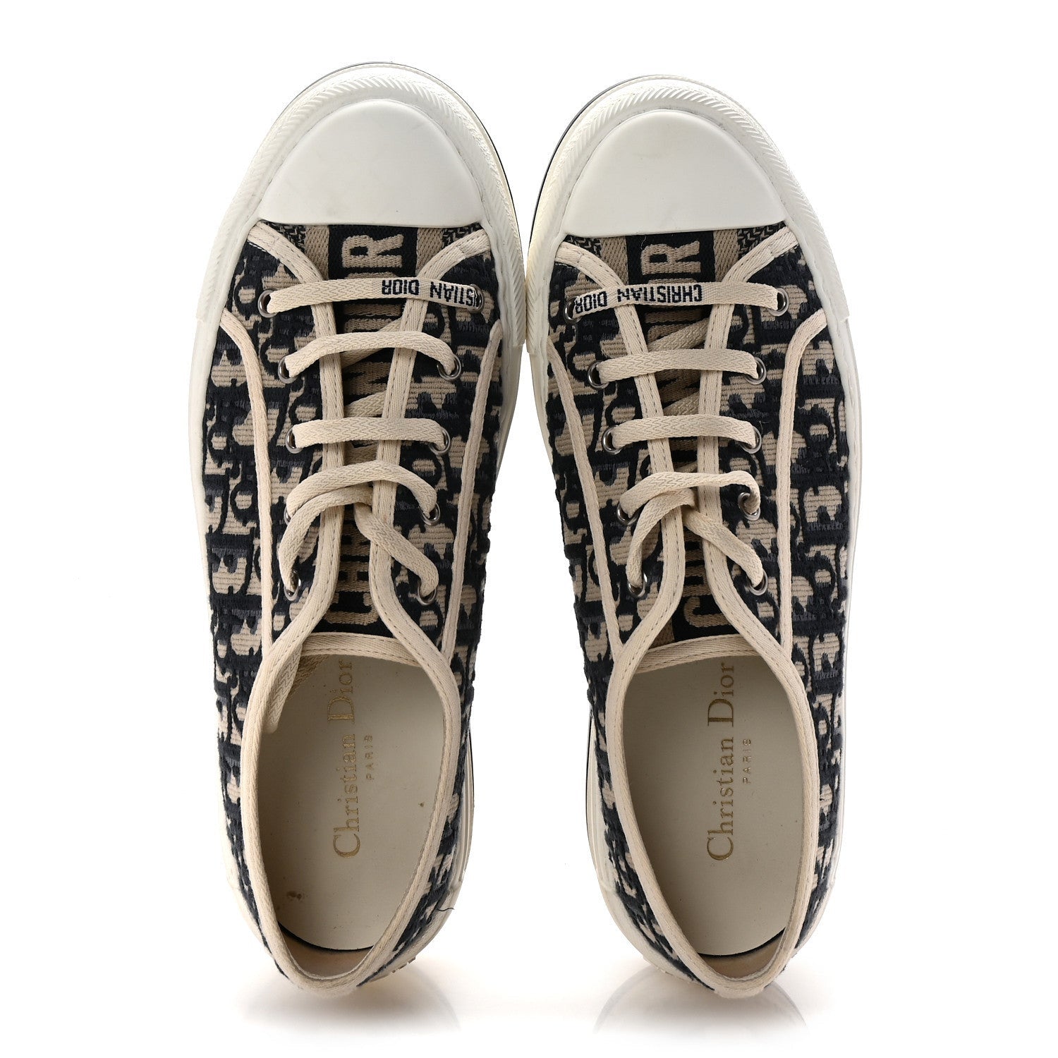 Christian Dior Canvas Oblique Walk'N'Dior Low Top Sneakers 41 Deep Blue 2 of 7