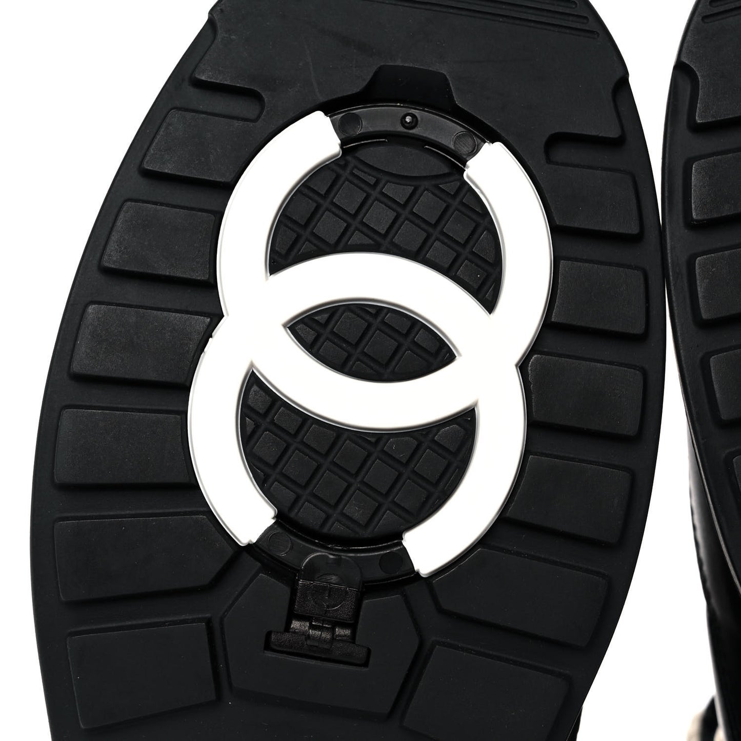 Calfskin Shearling CC Lace Up Boots 36.5 Black