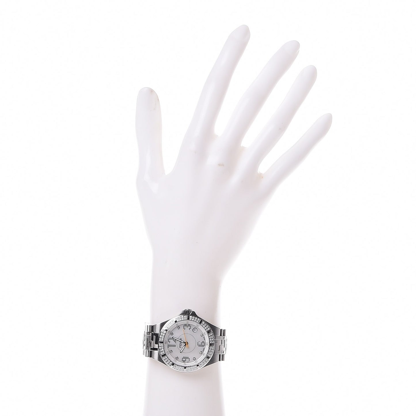 Stainless Steel Diamond Pave Bezel 33mm High Speed Quartz Watch
