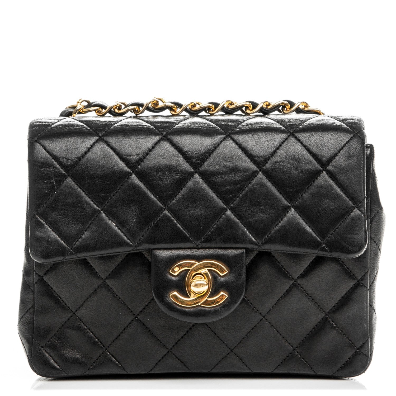 Chanel Lambskin Quilted Mini Square Flap Black 1 of 7