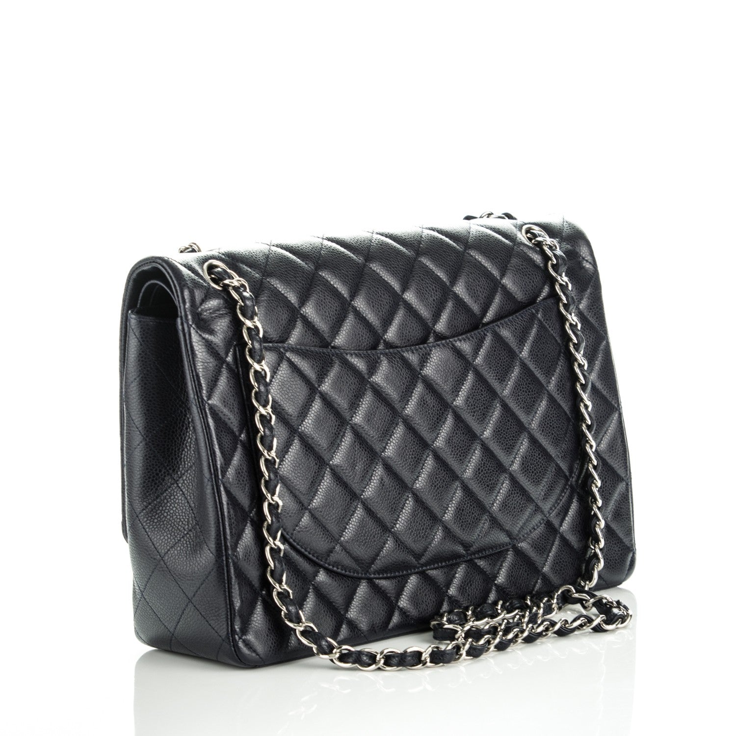 Chanel Caviar Quilted Maxi Double Flap Navy Blue 3 of 8