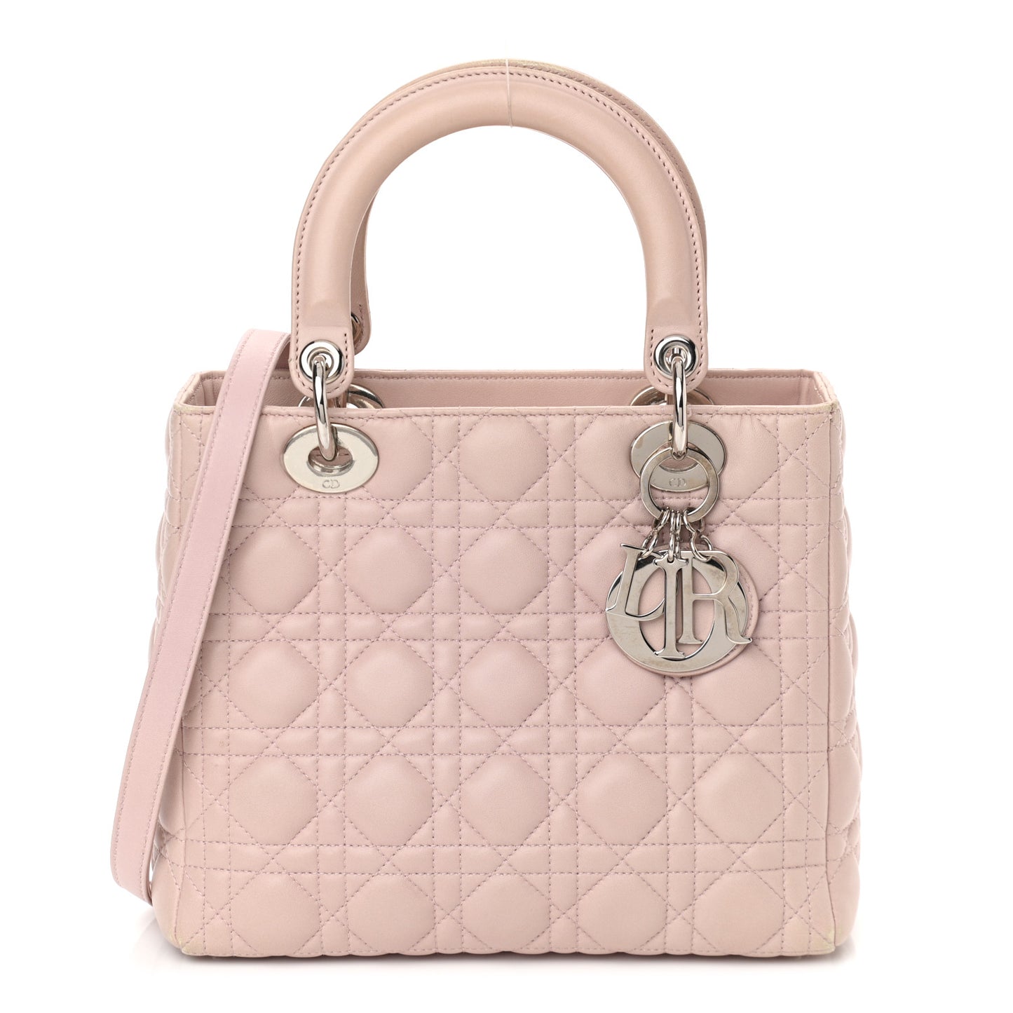 Lambskin Cannage Medium Lady Dior Light Pink