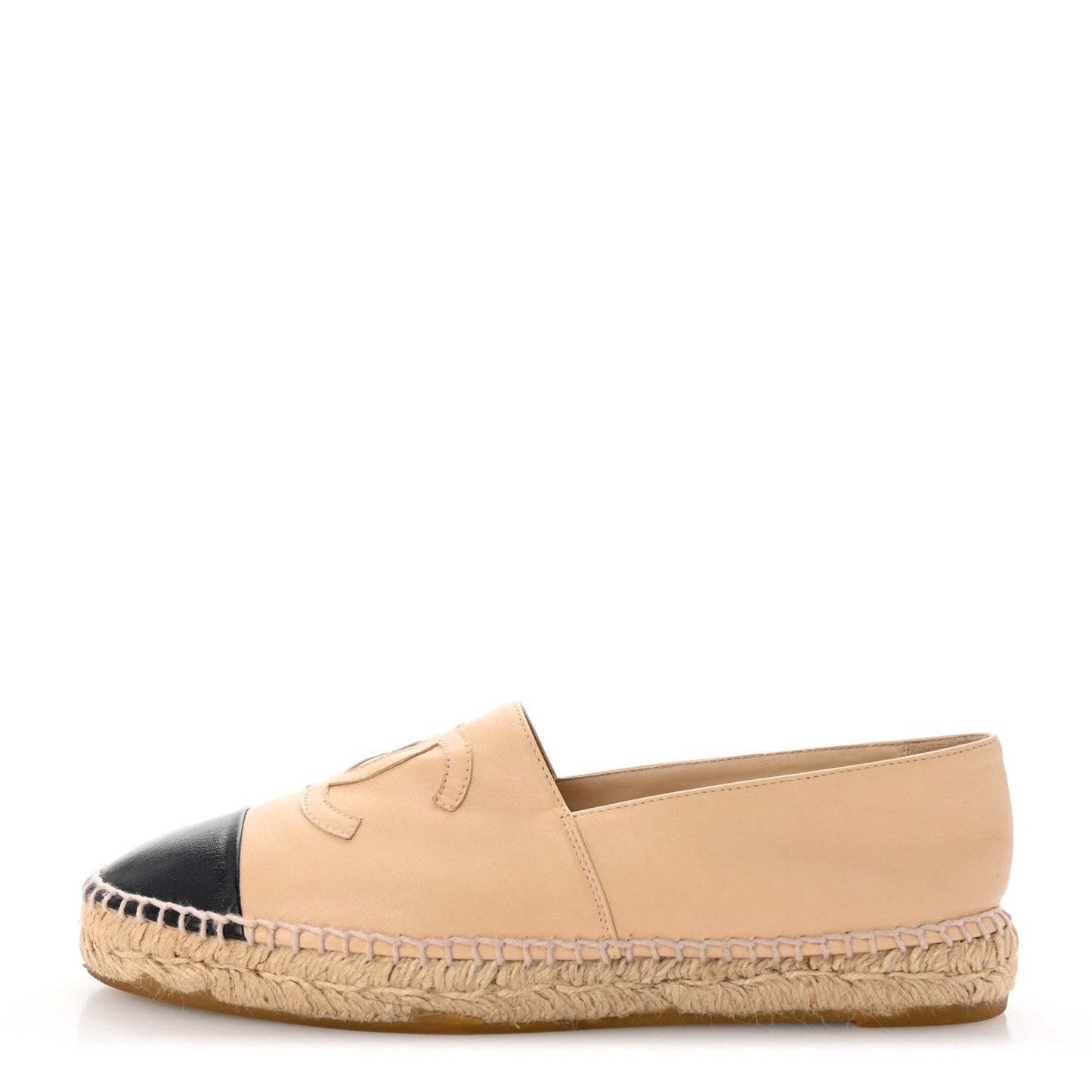 Lambskin CC Espadrilles 40 Beige Black