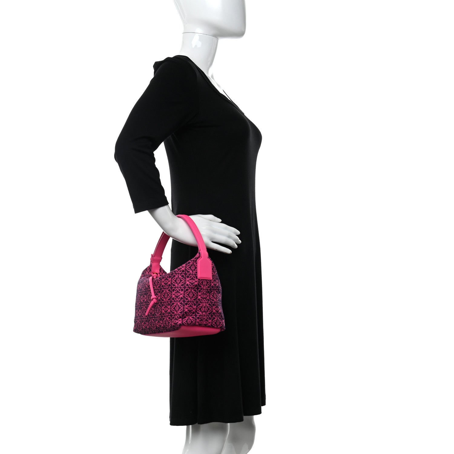 Loewe Jacquard Anagram Calfskin Small Cubi Bag Pink 2 of 10
