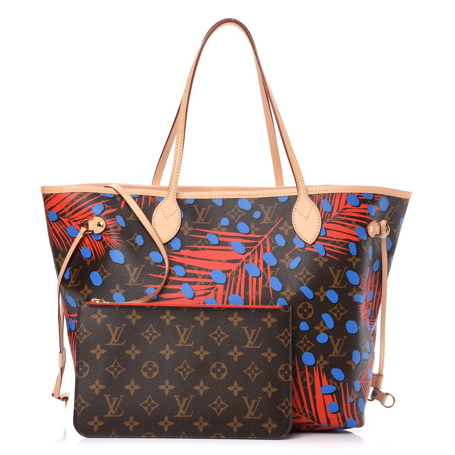 Louis Vuitton Monogram Jungle Dots Neo Neverfull MM Coquelicot Denim 1 of 8