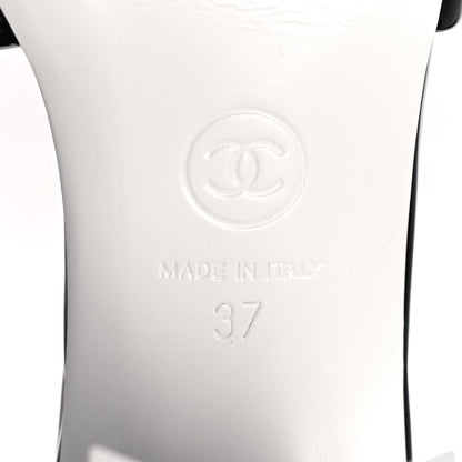 Chanel Patent CC Mules 37 Black White 7 of 9