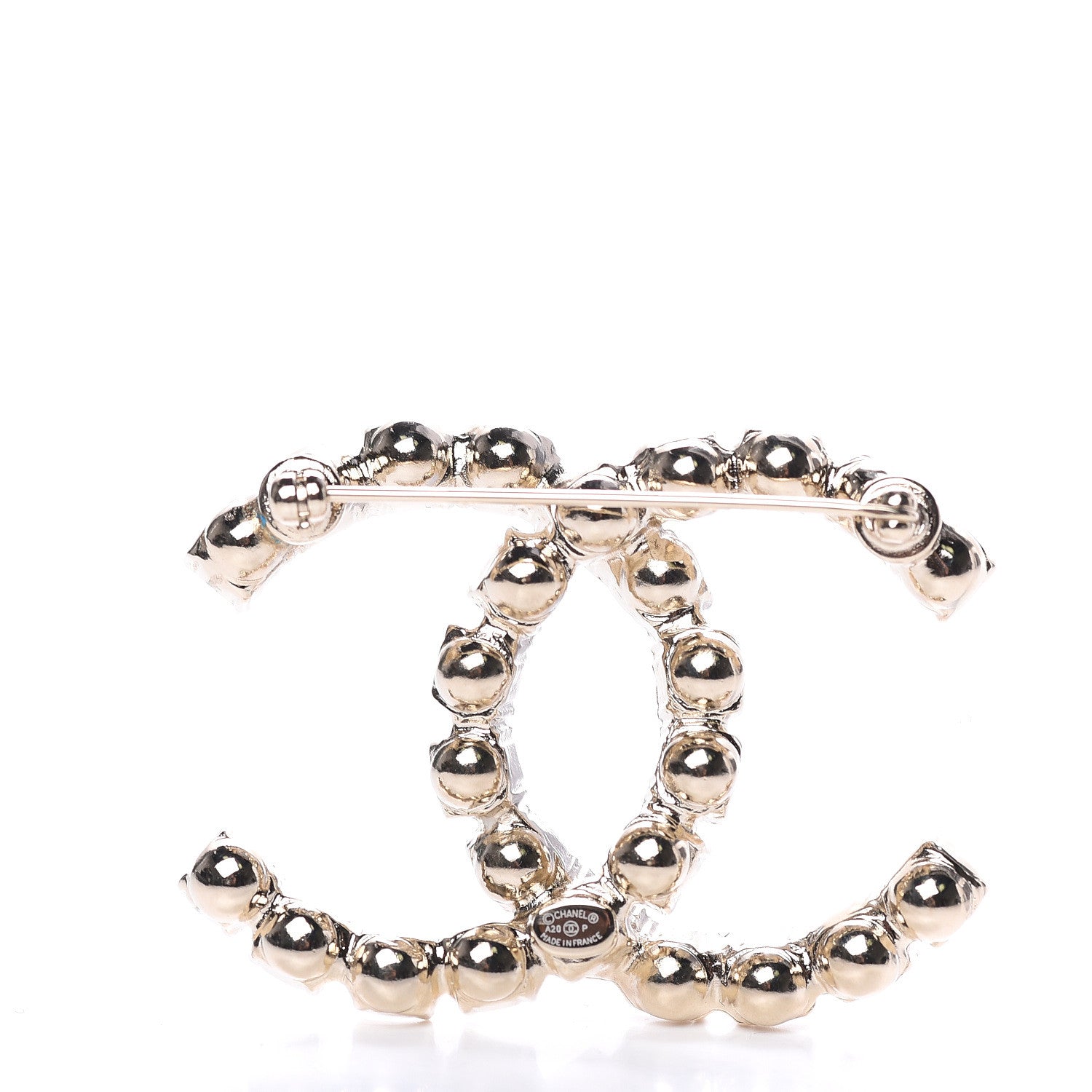 Chanel Crystal CC Brooch Gold 3 of 4