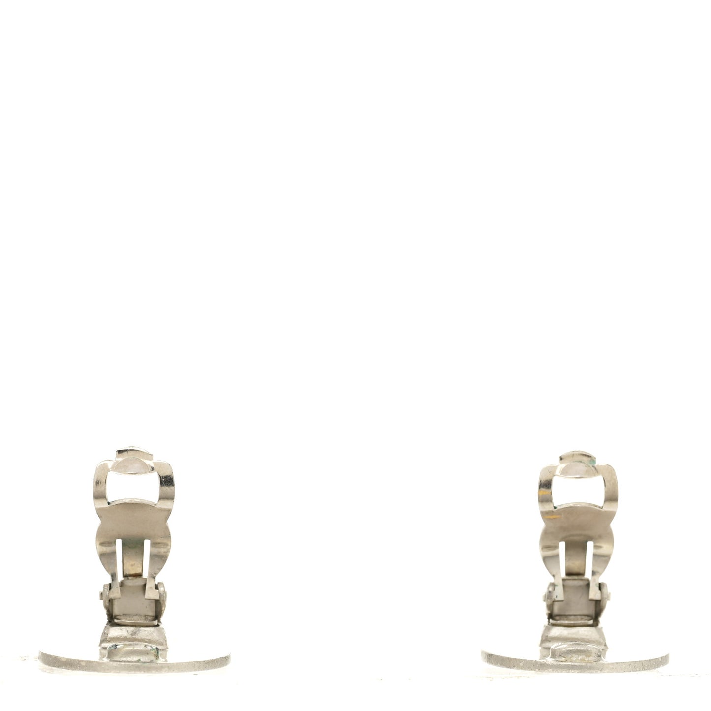 Logo Clip On Earrings Silver