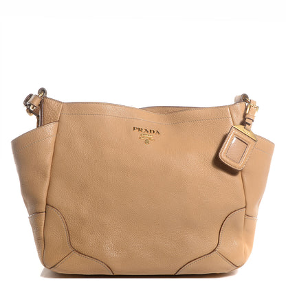 Prada Vitello Daino Side Pocket Hobo Sabbia 1 of 10