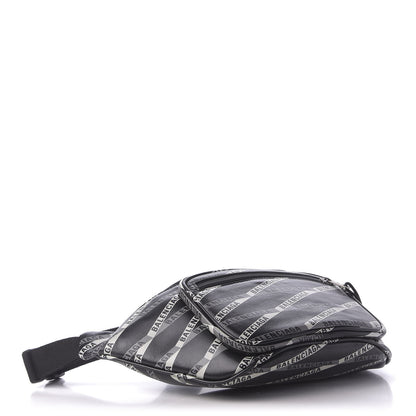 Balenciaga Smooth Calfskin Losange Monogram Explorer Belt Bag Black Grey 4 of 10