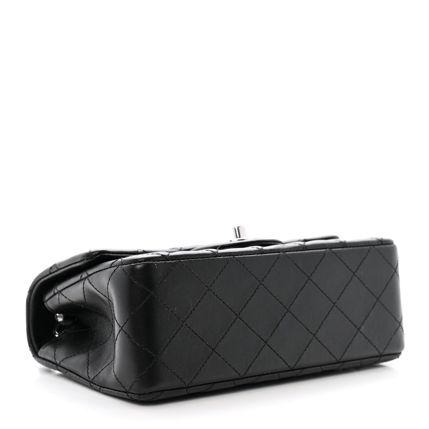 Lambskin Quilted Mini Rectangular Flap Black