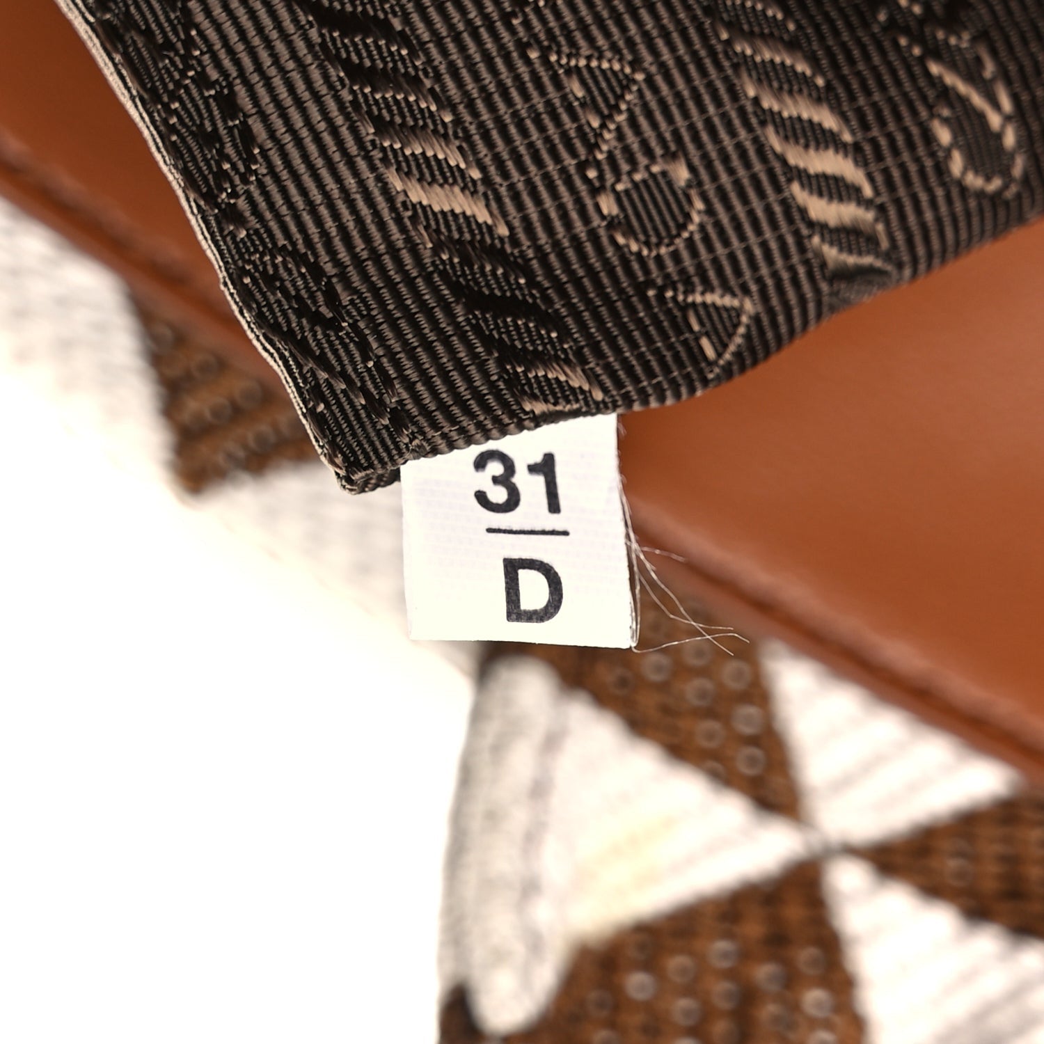 Prada Jacquard Saffiano Triangolo Symbole Embroidered Small Tote Tobacco Talco Tabacco/Talco 6 of 10