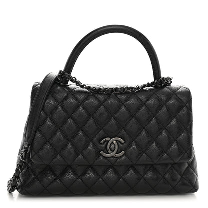 Chanel Caviar Quilted Small Coco Handle Flap So Black 1 of 12