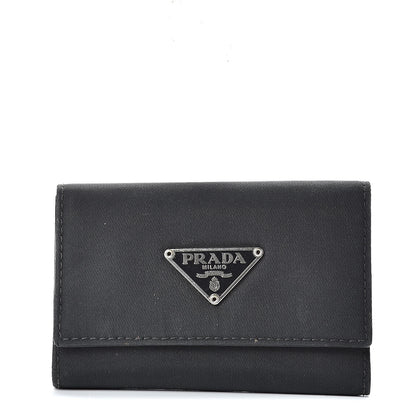Prada Tessuto Nylon 6 Key Holder Black 1 of 7