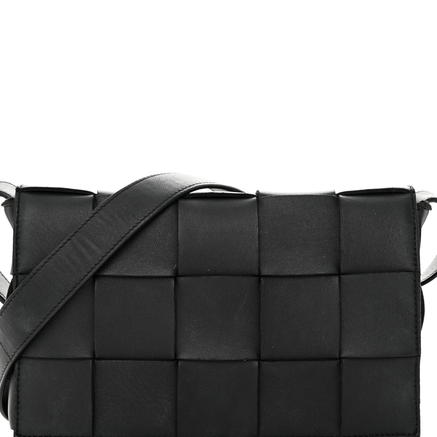 Lambskin Maxi Intrecciato Cassette Crossbody Bag Black