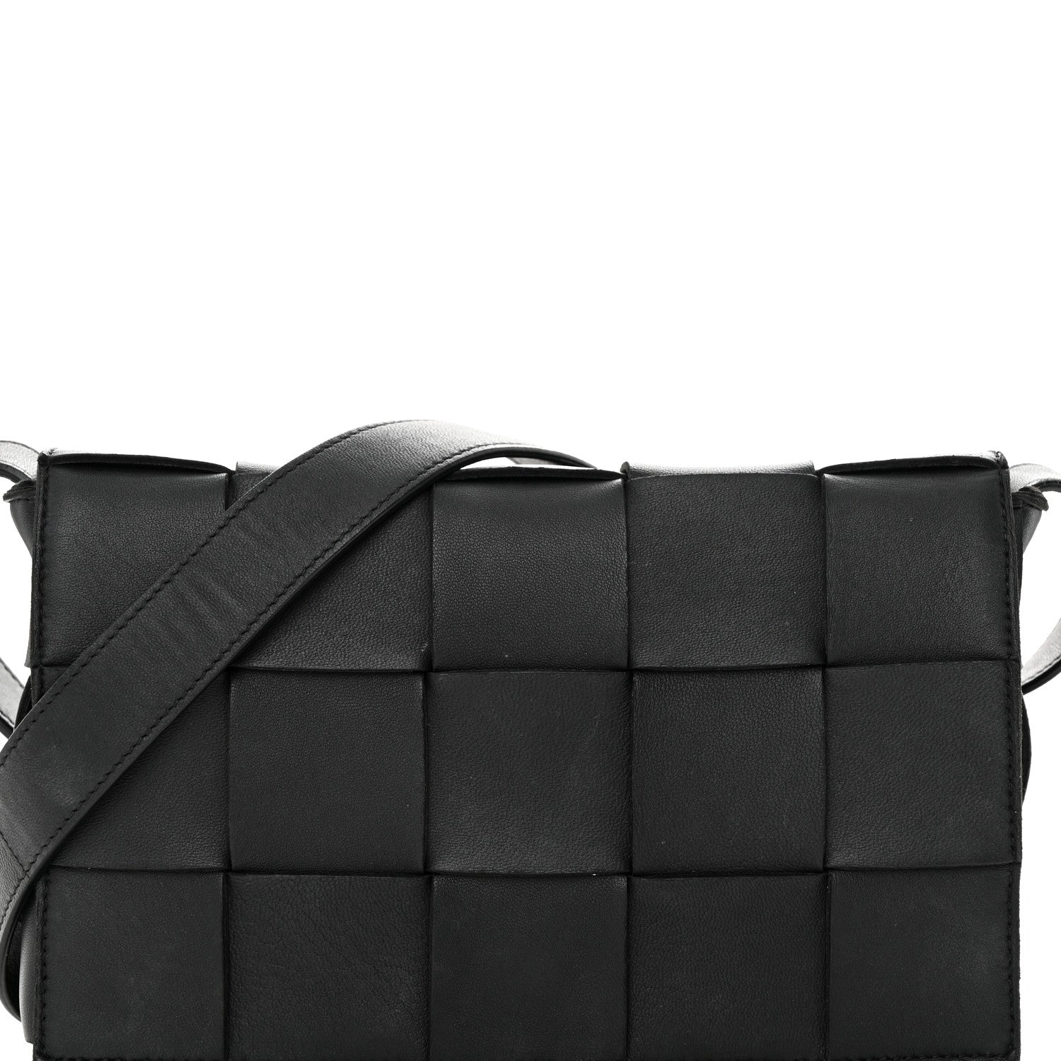 Bottega Veneta Lambskin Maxi Intrecciato Cassette Crossbody Bag Black 9 of 19