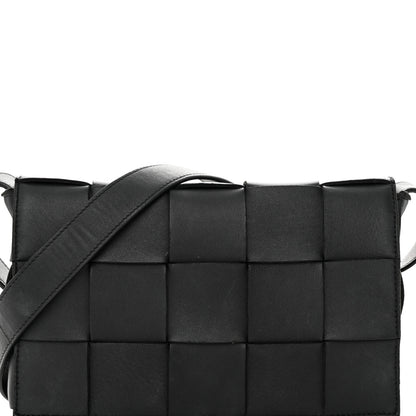 Bottega Veneta Lambskin Maxi Intrecciato Cassette Crossbody Bag Black 9 of 19