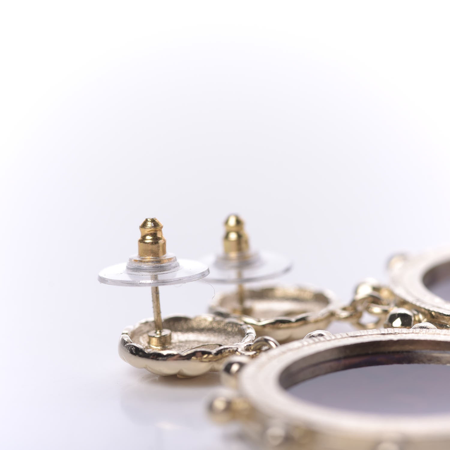 Chanel Quilted CC Nautical Wheel Earrings 3 of 8