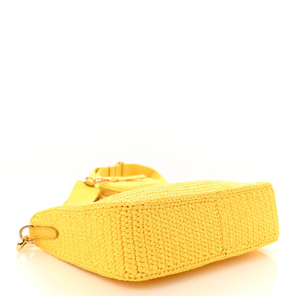 Prada Yarn Raffia Effect Crochet Re-Edition 2005 Shoulder Bag Giallo 4 of 11