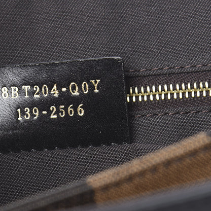 Fendi Calfskin Paris Pequin Small Shoulder Bag Black 7 of 10