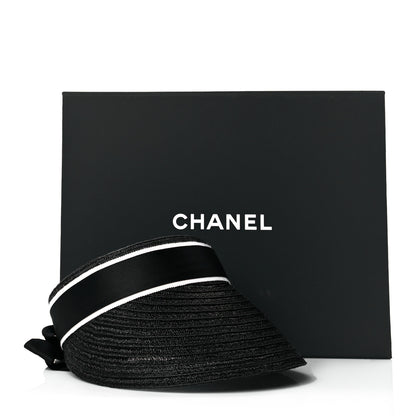 Chanel Abaca Cotton Ribbon Visor M Black 7 of 7