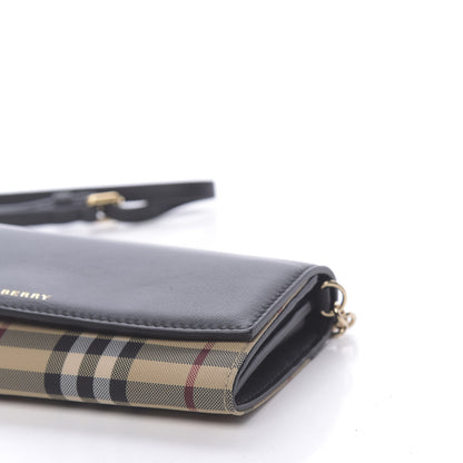 Burberry Calfskin House Check Henley Wallet On Chain Black 10 of 11