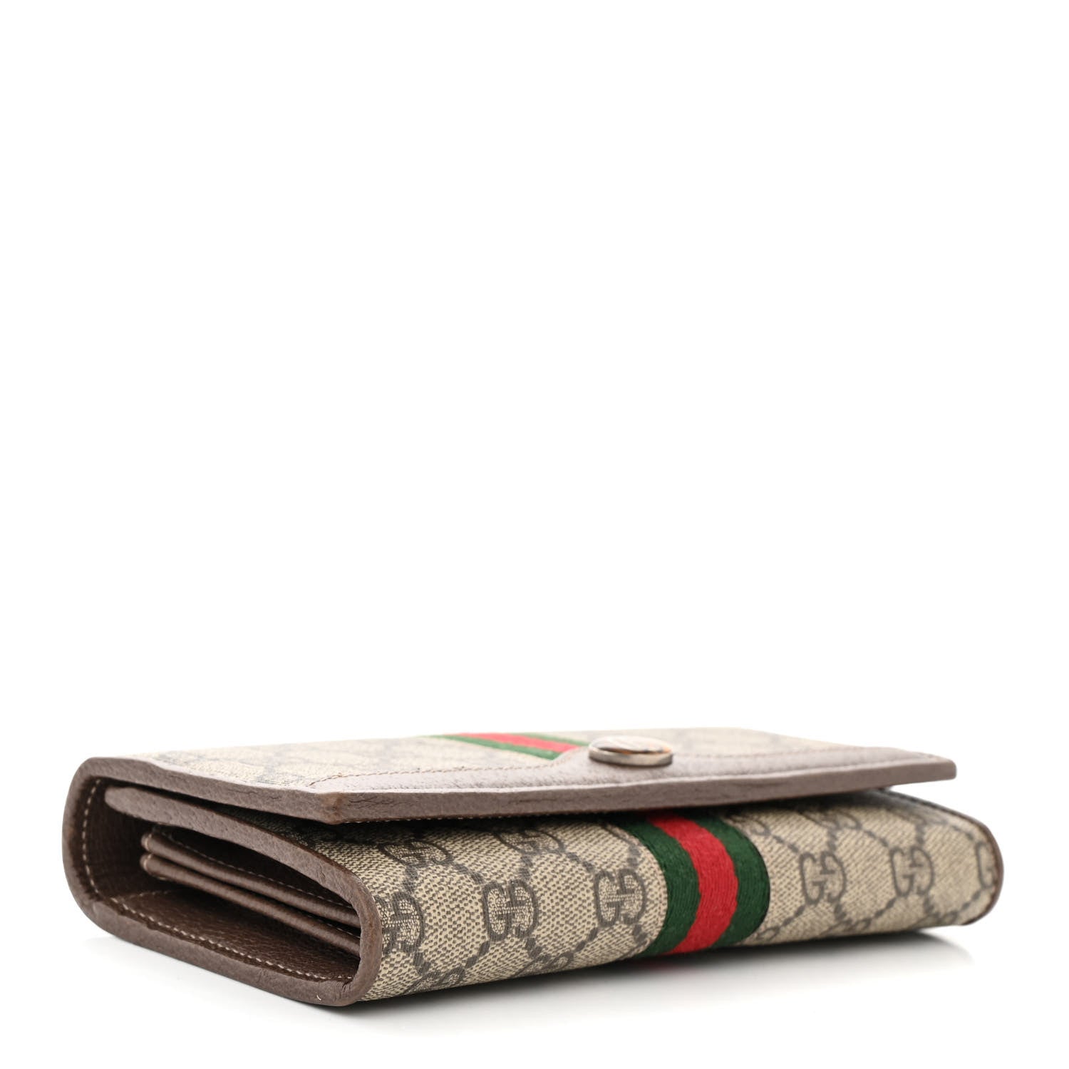 Gucci GG Supreme Monogram Web Ophidia Wallet On Chain Brown 4 of 11