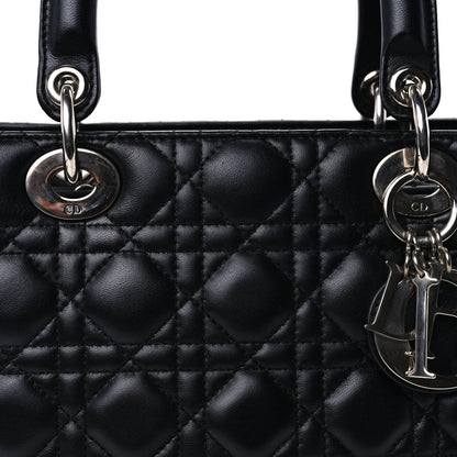 Christian Dior Lambskin Cannage Medium Lady Dior Black 6 of 8