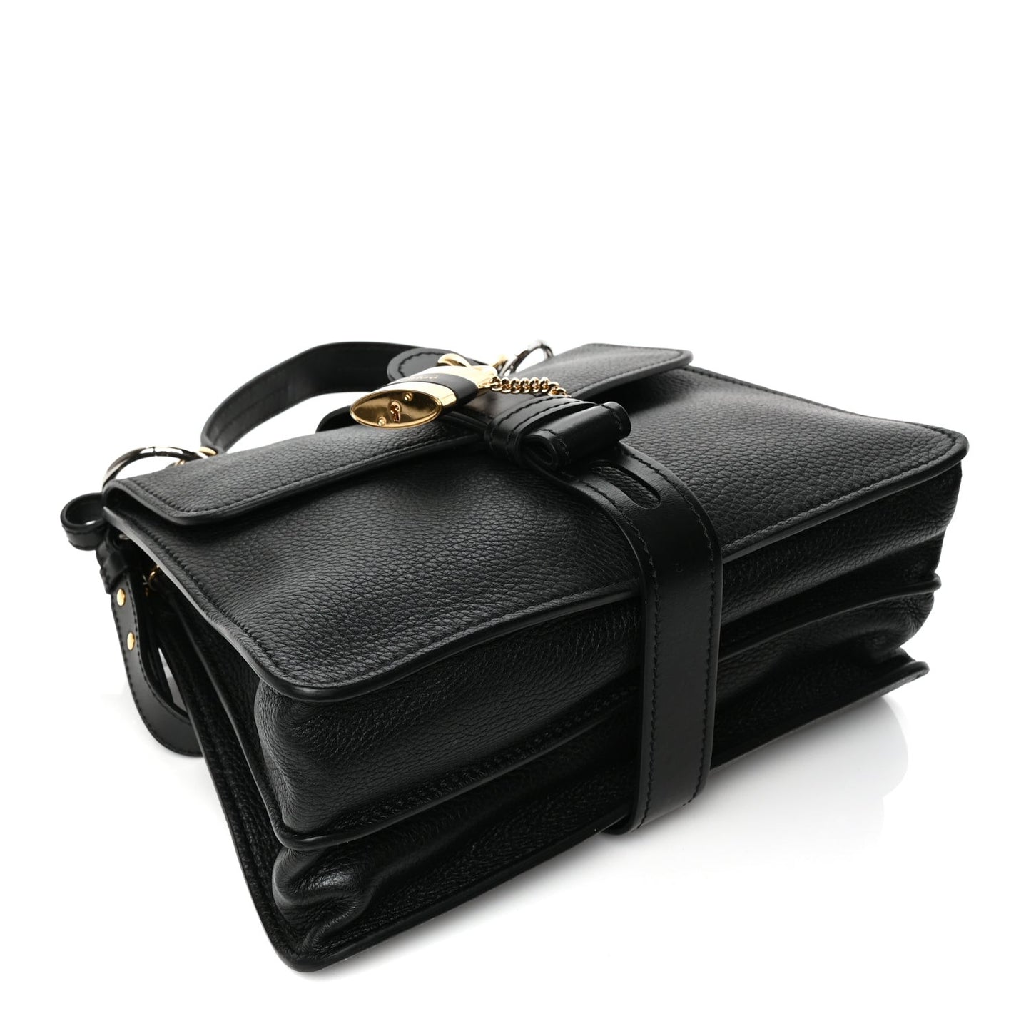 Grained Calfskin Small Aby Day Shoulder Bag Black