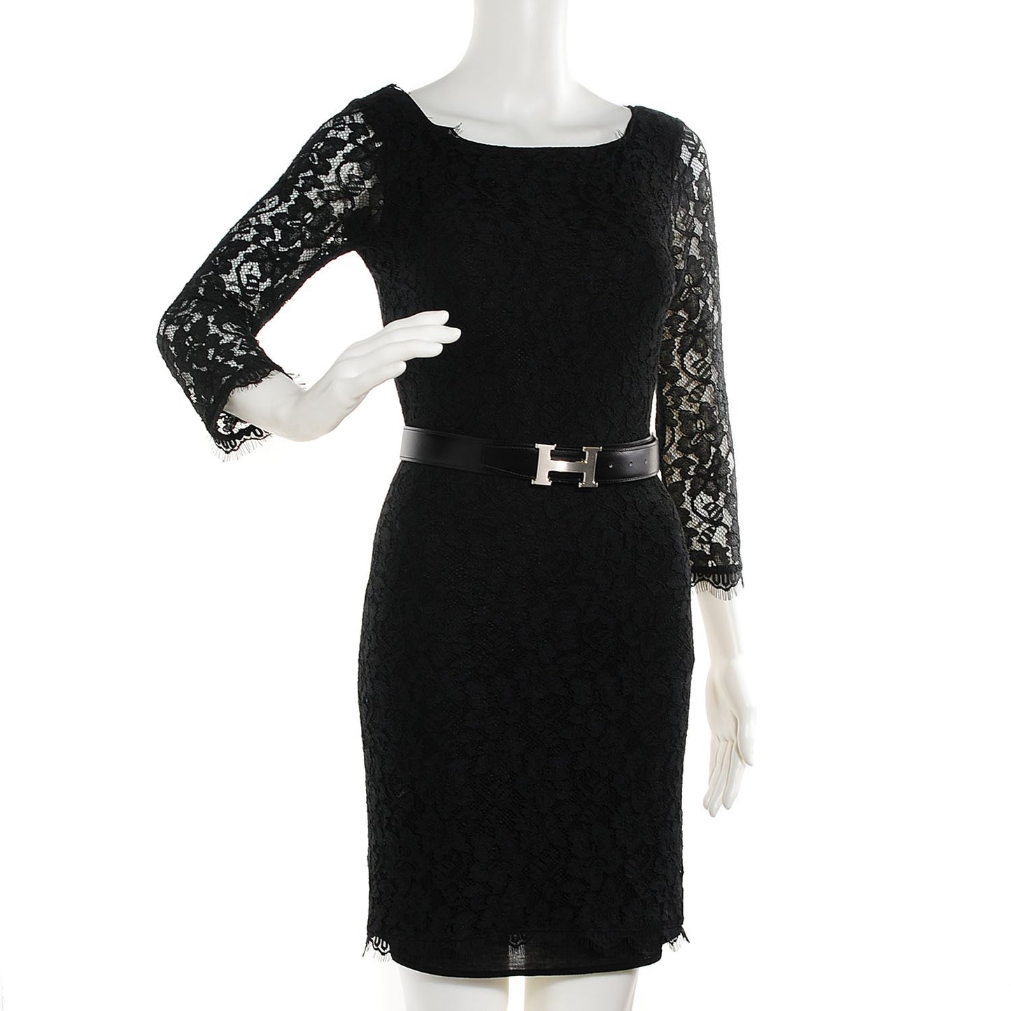 Veau Box Togo 32mm H Belt 75 Black Gold