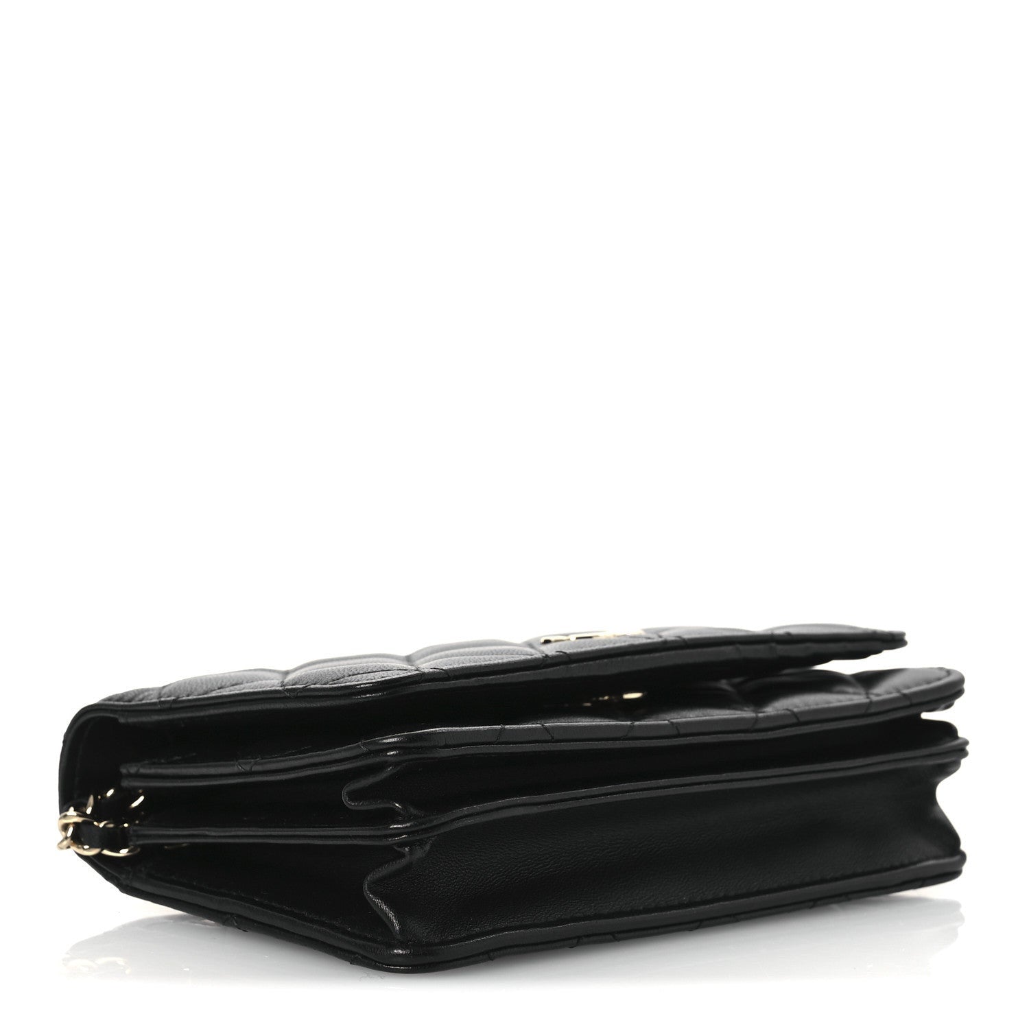 Chanel Lambskin Quilted Mini Camellia Bow Wallet On Chain WOC Black 4 of 7