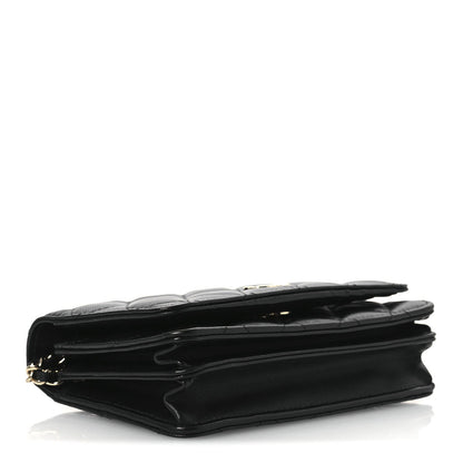 Chanel Lambskin Quilted Mini Camellia Bow Wallet On Chain WOC Black 4 of 7