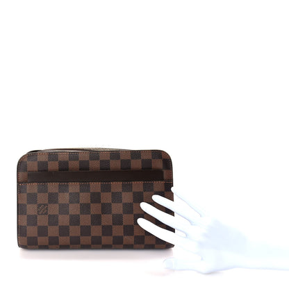Louis Vuitton Damier Ebene Pochette Saint Louis Clutch Brown 2 of 7