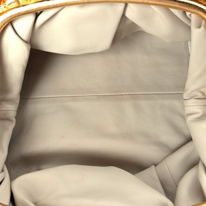 Bottega Veneta Metallic Crinkled Lambskin The Pouch Oversized Clutch Oro 5 of 9