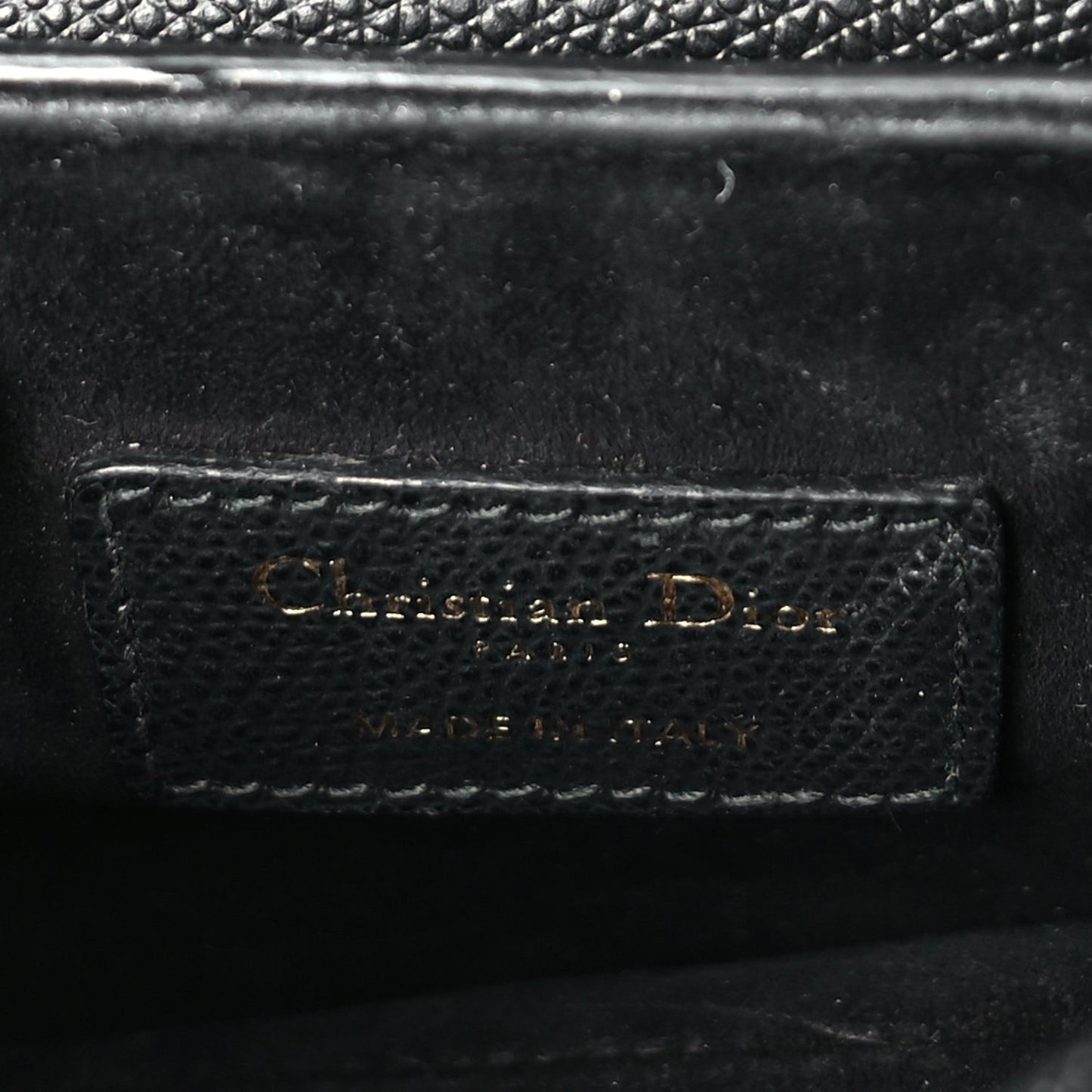 Grained Calfskin Mini Saddle Bag  Black