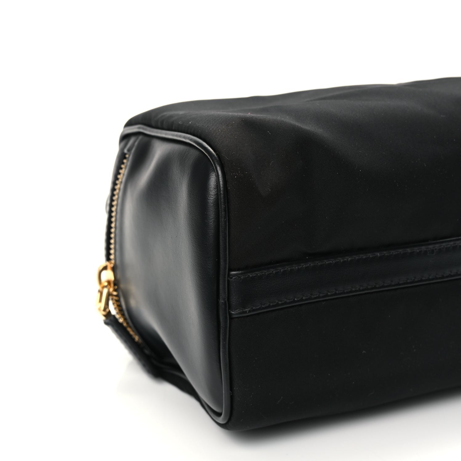 Prada Tessuto Nylon Vitello Medium Padlock Shoulder Bag Black Nero 7 of 8