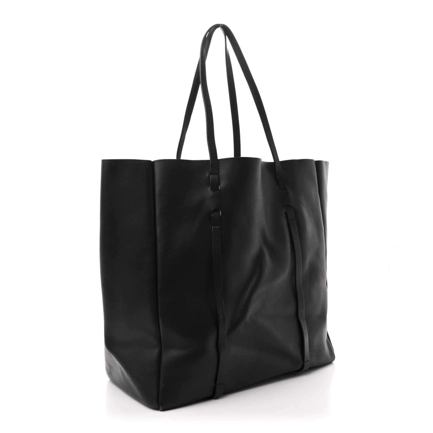Veau Baltimore Double Sided Medium Everyday Tote Black Purple