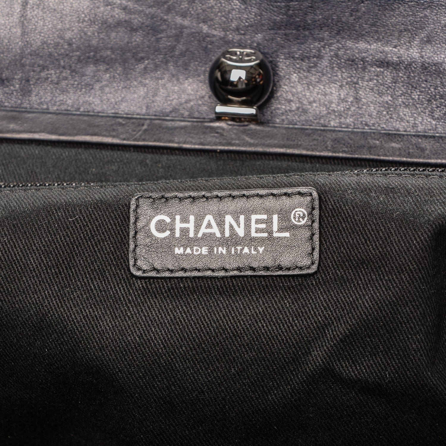 Chanel Lambskin Quilted Ritz Flap Dark Blue 7 of 8