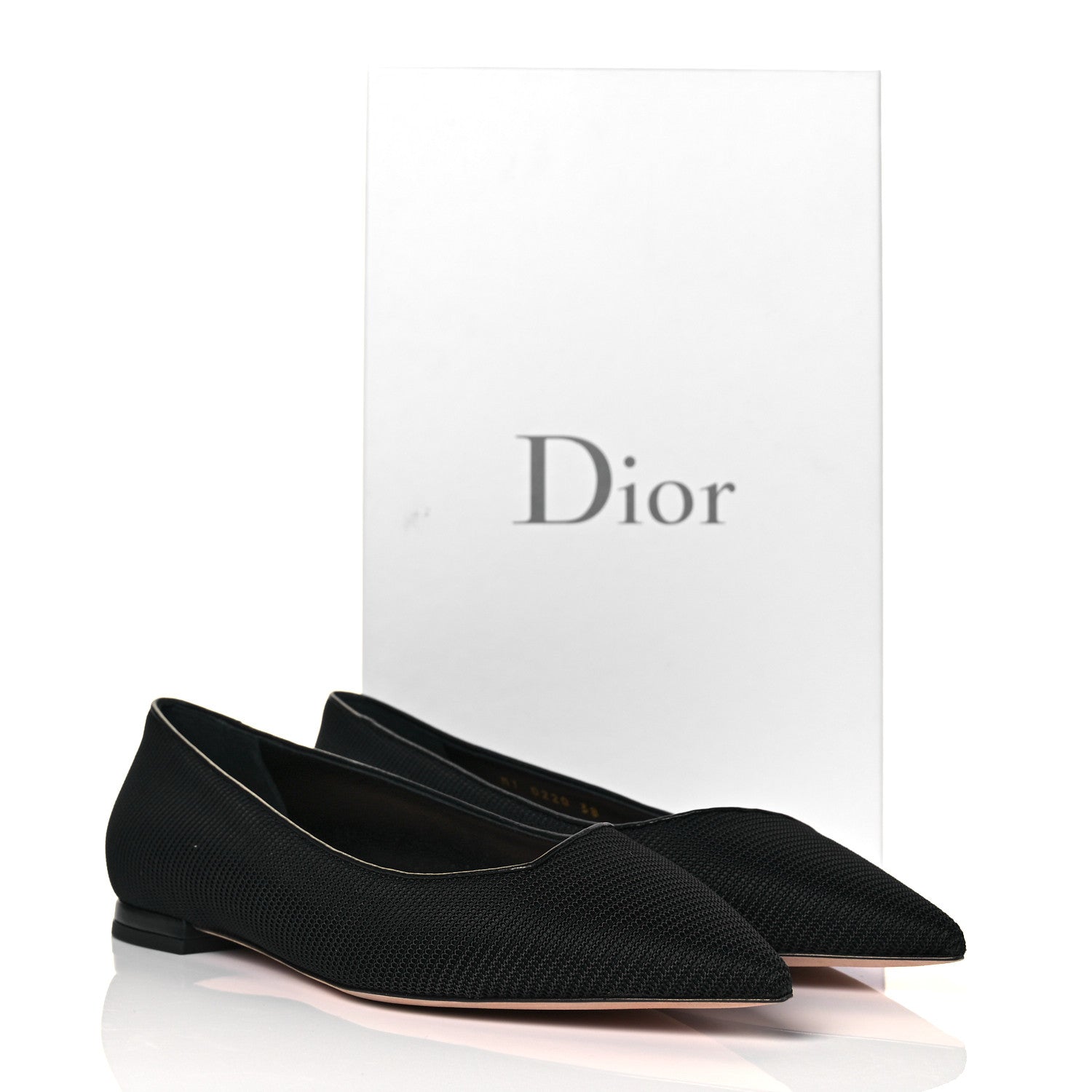 Christian Dior Technical Fabric Pointed Toe Flats 38 Black 9 of 9