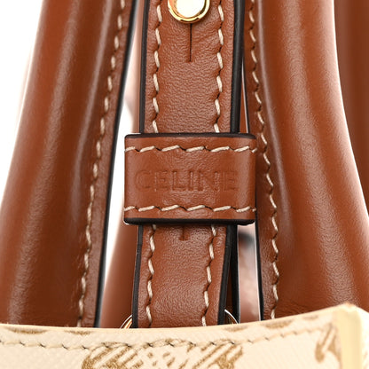 Celine Triomphe Canvas Calfskin Mini Vertical Cabas White 9 of 10