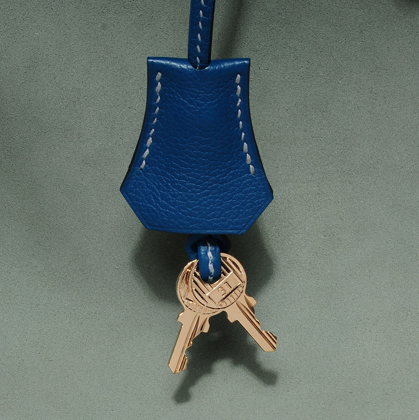 Veau Doblis Evergrain Grizzly Birkin 35 Bleu de Galice Ciel