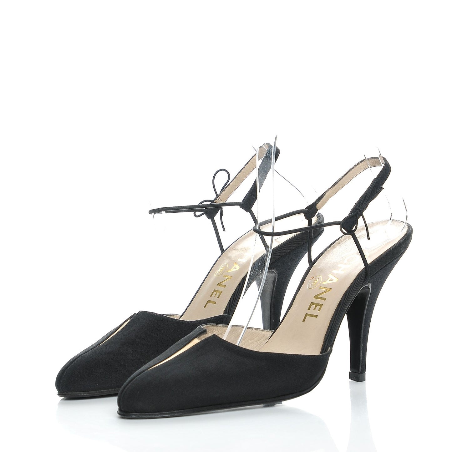 Grosgrain Slit Slingback Pumps 36 Black