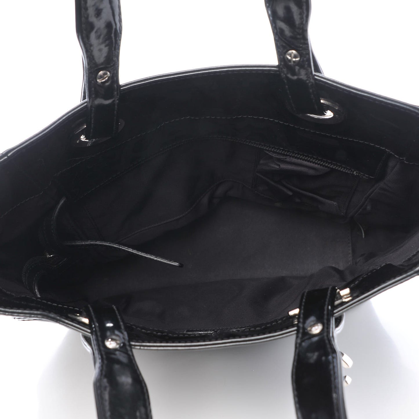 Vinyl Quilted Small Paris Biarritz Tote Black