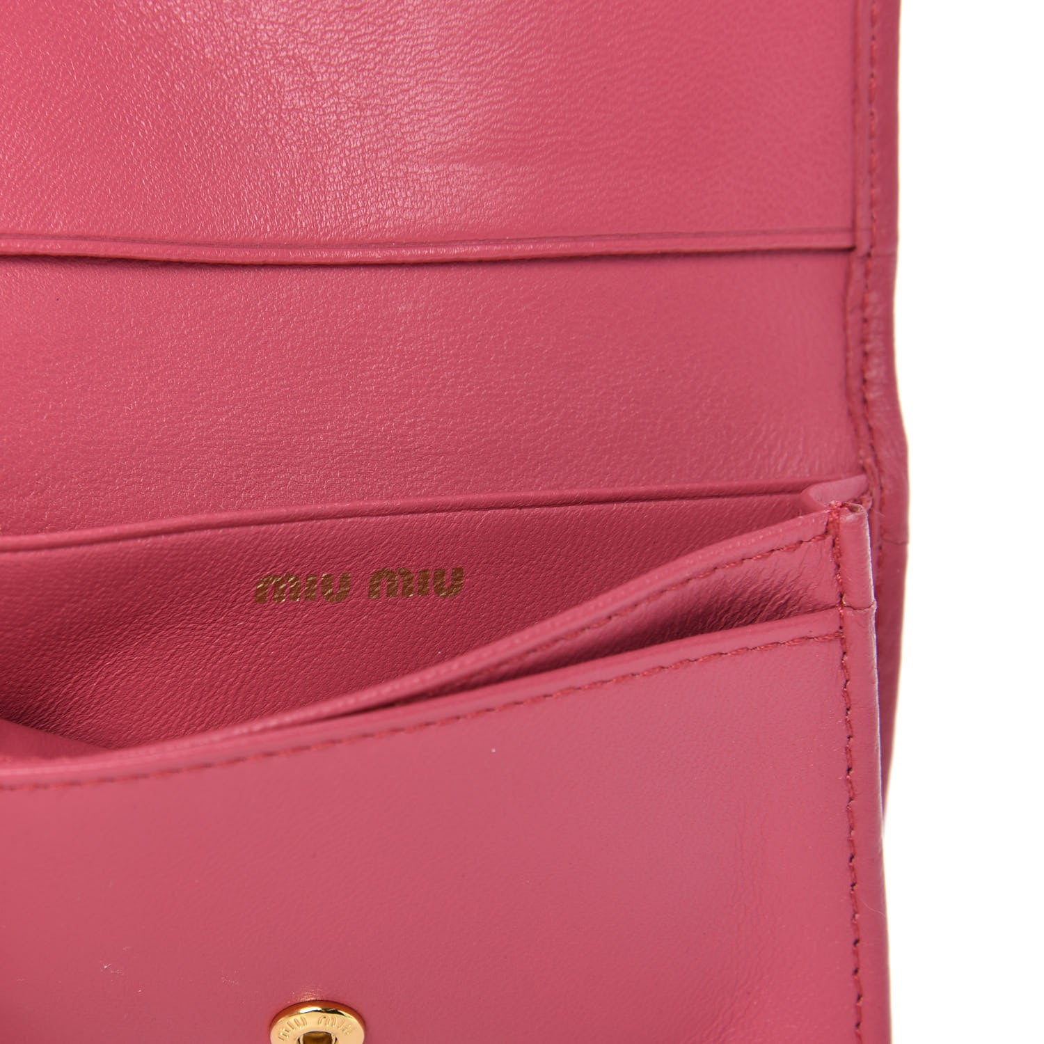 Miu Miu Nappa Matelasse Flap Card Holder Key Ring Peonia 6 of 10