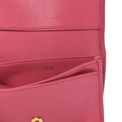 Miu Miu Nappa Matelasse Flap Card Holder Key Ring Peonia 6 of 10