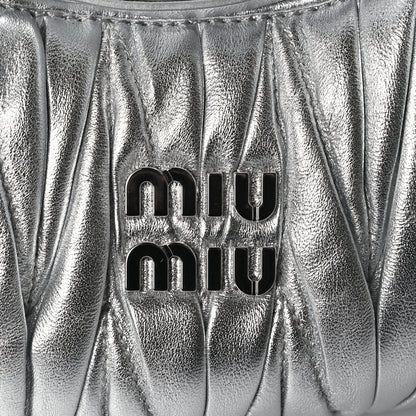 Miu Miu Nappa Matelasse Mini Wander Hobo Cromo 6 of 8