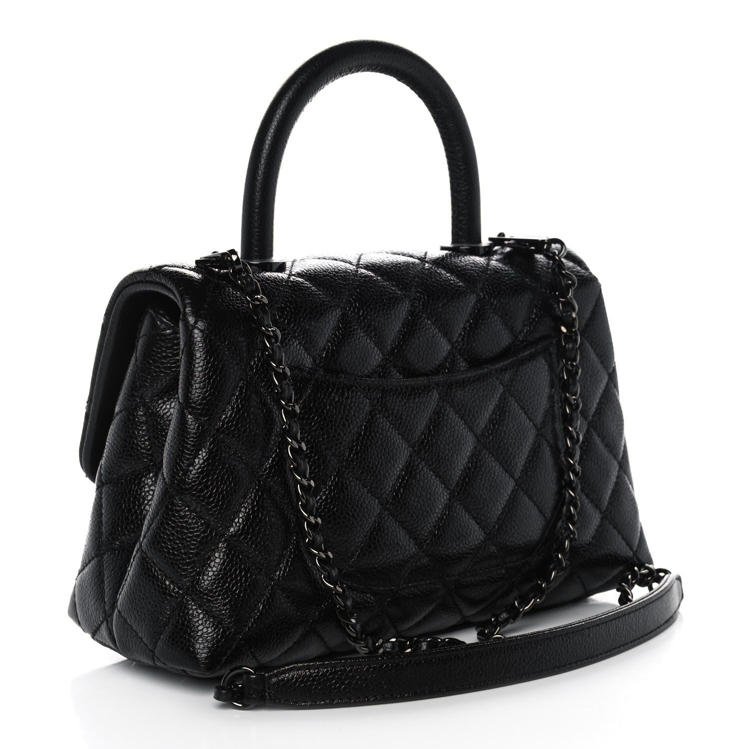 Chanel Caviar Quilted Mini Coco Handle Flap So Black 3 of 12