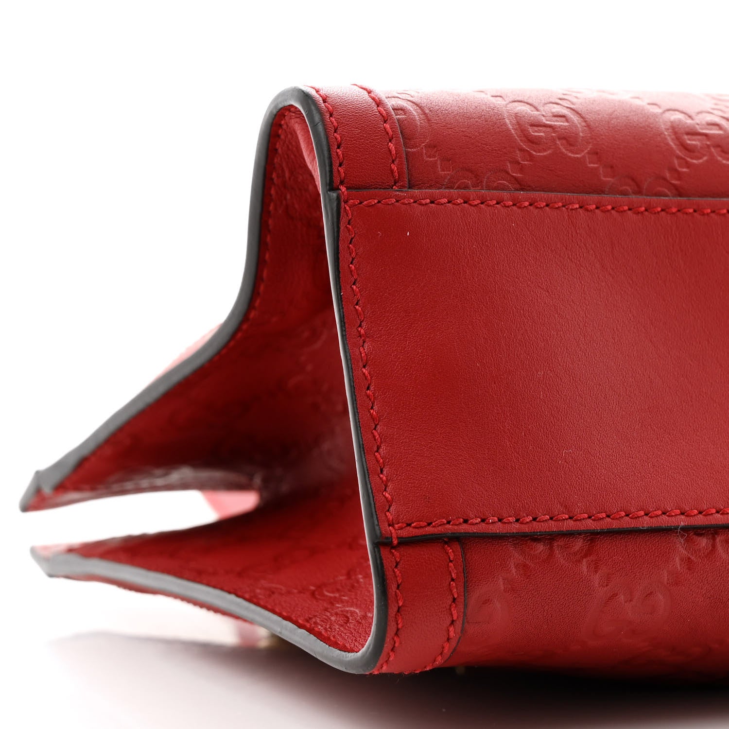 Gucci Guccissima Small Padlock Tote Red 9 of 11