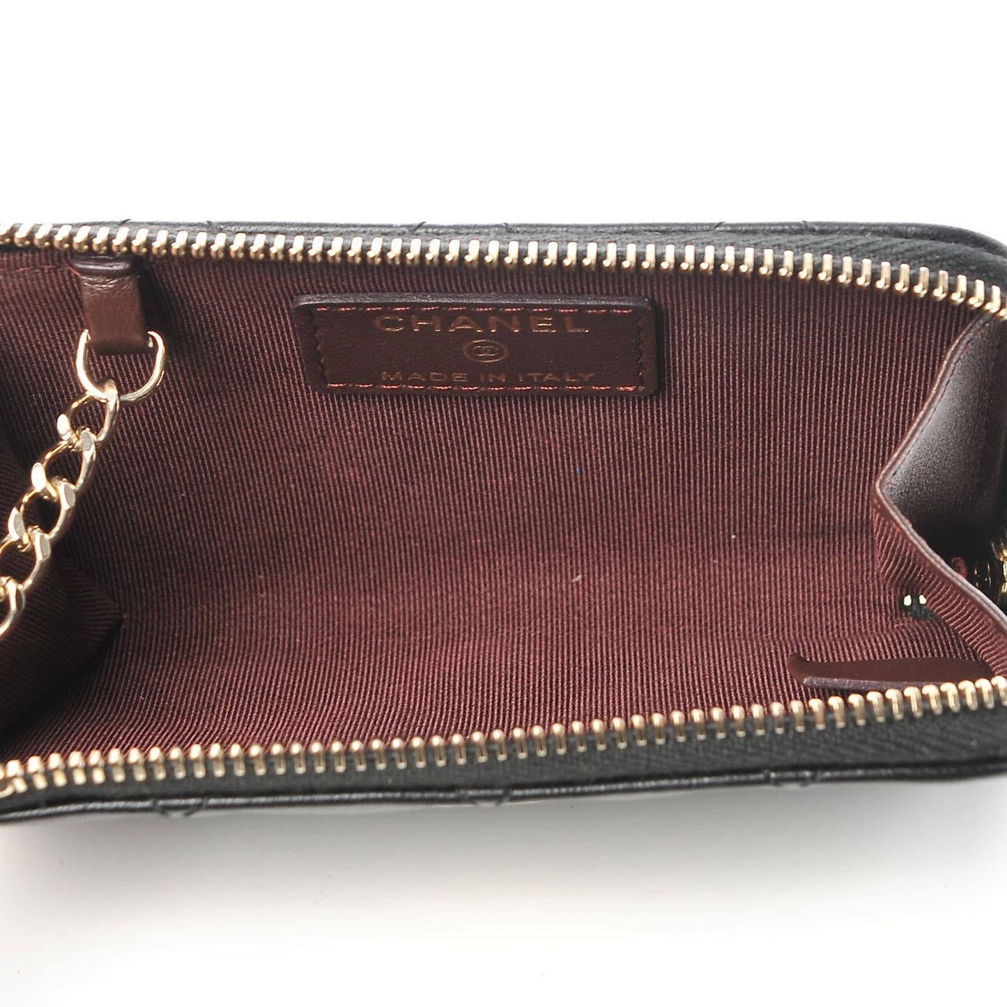 Lambskin Quilted Key Holder Case Black